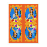 Orange Mermaid and Merfaery Bookmarks postcards