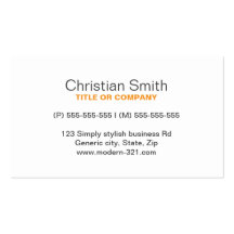 Orange modern generic simple elegant personal business card
