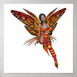 Orange Monarch Butterfly 3D Pixie - Fairy 1