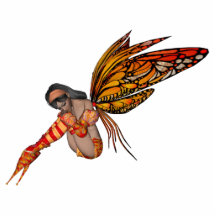 Orange Monarch Butterfly 3D Pixie - Fairy 2 Acrylic Cut Out