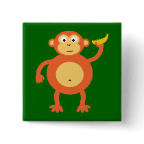 Orange Monkey Pin