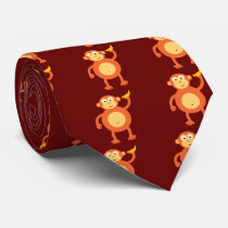 Orange Monkey Neck Tie