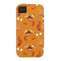 Orange Monster Print iPhone 4/4S Cover