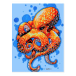 orange octopus post card