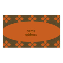 orange oval business card