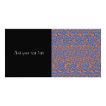 Orange over Blue Swirling Vines Photo Greeting Card