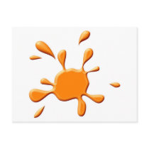 Orange Paint Splodge postcards