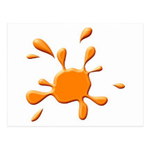 Orange Paint Splodge Postcard