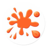 Orange Paint Splodge stickers