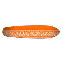 Orange Paisley Skateboard Oldschool