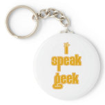 Orange Pattern I Speak geek Key Chain