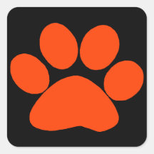 Orange Paw Print Sticker