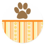 Orange Paw Print Wallpaper Sticker