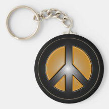 orange peace sign key chains