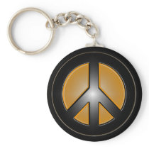 orange peace sign key chains