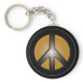 orange peace sign key chains