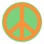 Orange Peace Sign Products stickers