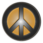 Orange Peace sign Stickers