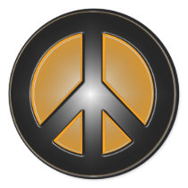 Orange Peace sign Stickers