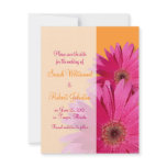 Orange & Pink Gerbera Daisy Save the Date Card invitations