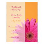 Orange & Pink Gerbera Daisy Wedding Response Card Personalized Announcements