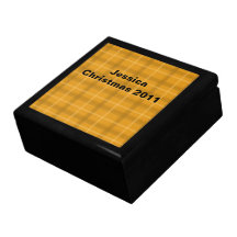 Orange Plaid Gift Storage Box Trinket Boxes