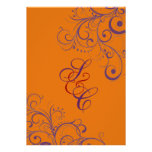 Orange + Plum Ornamental Flourish Personalized Invite