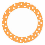 Orange polka dot label