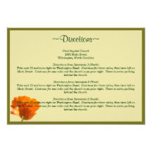 Orange Poppy Direction Cards Personalized Invites