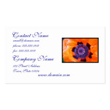 Orange Poppy Up Close Business Cards