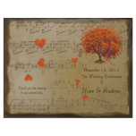 Orange & Purple Heart Leaf Tree Wedding Program flyers