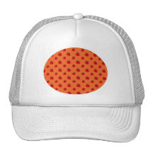 Orange red apple pattern trucker hat
