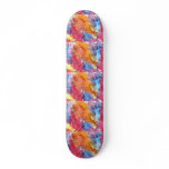 Orange red blue watercolour abstract background skateboards