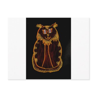Orange-Red Cat Post Card by FlashAllen