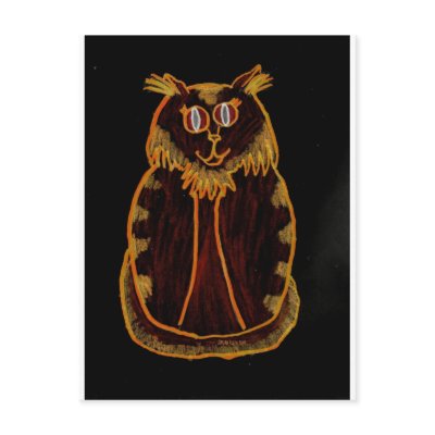 Orange-Red Cat Post Card by FlashAllen