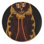 Orange-Red Cat Round Stickers