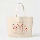 Orange Red Floral Dot Wedding Day Survival Kit Bag