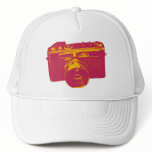 Orange & Red Retro Camera Design hats