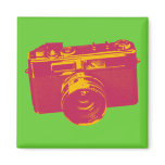 Orange & Red Retro Camera Design Magnets