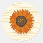 Orange-red sunflower stickers