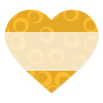 Orange retro pattern. heart stickers
