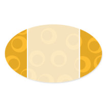 Orange retro pattern. oval sticker
