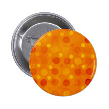 Orange Retro Polka Dots Pinback Buttons