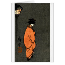 Orange Robed Geisha Card