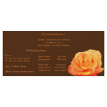 Orange Rose with Brown Accent Wedding Program rack cards