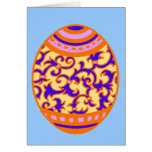 Orange & Royal Easter Egg Greeting Card