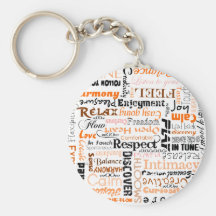 Orange Sacral Chakra Positive Affirmations Keychains
