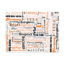 Orange Sacral Chakra Positive Affirmations Post Cards