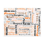 Orange Sacral Chakra Positive Affirmations postcards