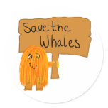 orange save the whales stickers